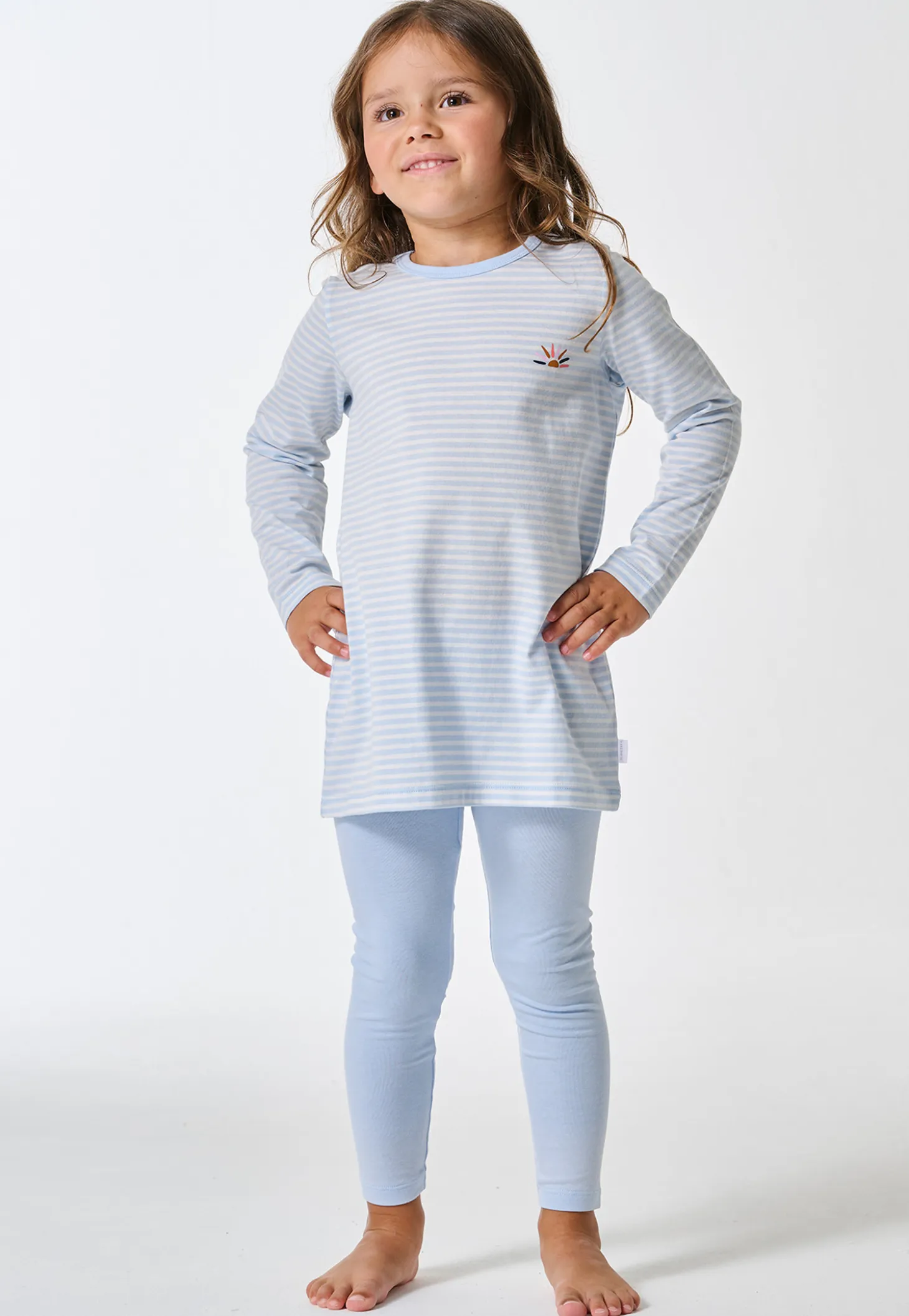 Schlafanzug lang gestreift blau - Kids Nightwear