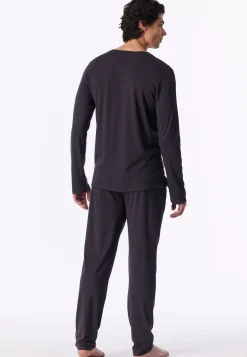 Schlafanzug lang graphit - Modern Bonded