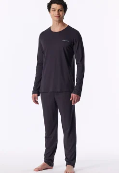 Schlafanzug lang graphit - Modern Bonded