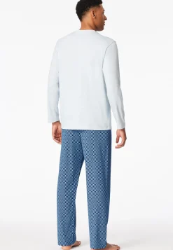 Schlafanzug lang hellblau - Comfort Nightwear