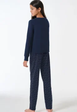 Schlafanzug lang Interlock dunkelblau - Teens Nightwear