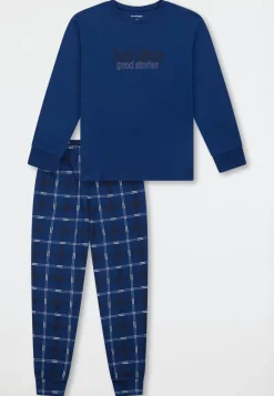 Schlafanzug lang Karo royal - Teens Nightwear