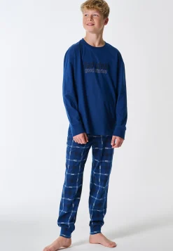 Schlafanzug lang Karo royal - Teens Nightwear