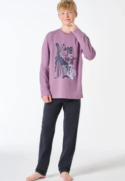 Schlafanzug lang lila - Teens Nightwear