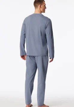 Schlafanzug lang oversized blaugrau - Modern Nightwear