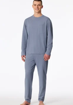 Schlafanzug lang oversized blaugrau - Modern Nightwear