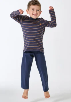 Schlafanzug lang Ringel Fuchs curry - Kids Nightwear