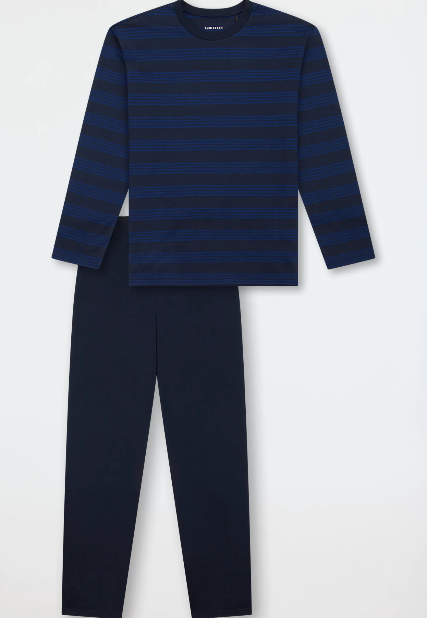 Schlafanzug lang Ringel nachtblau - Teens Nightwear
