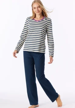 Schlafanzug lang Ringel seasalt - Casual Essentials