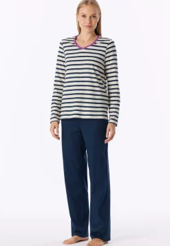 Schlafanzug lang Ringel seasalt - Casual Essentials