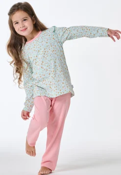 Schlafanzug lang Rüschen Herzchen multicolor - Kids Nightwear