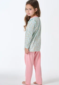 Schlafanzug lang Rüschen Herzchen multicolor - Kids Nightwear