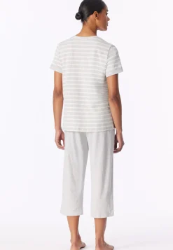 Schlafanzug 3/4-lang silbergrau-meliert - Casual Essentials