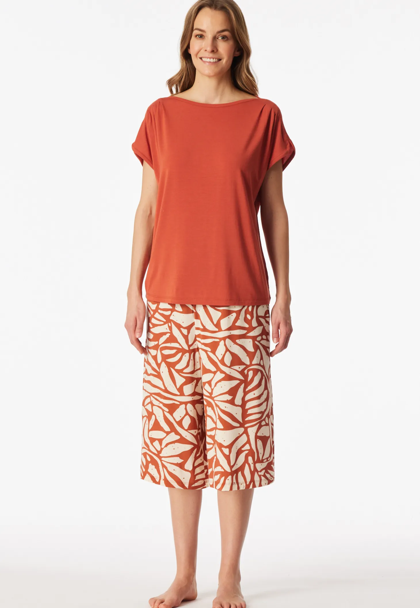 Schlafanzug 3/4-lang terracotta - Selected Premium