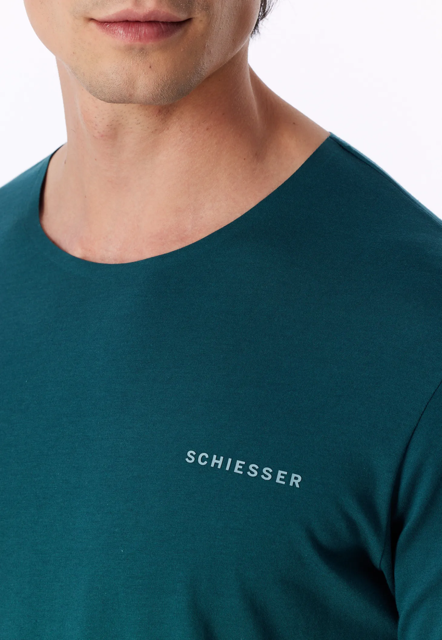 Schlafanzug lang tiefseegrün - Modern Bonded