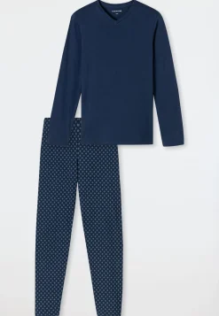 Schlafanzug lang V-Ausschnitt admiral - Casual Essentials
