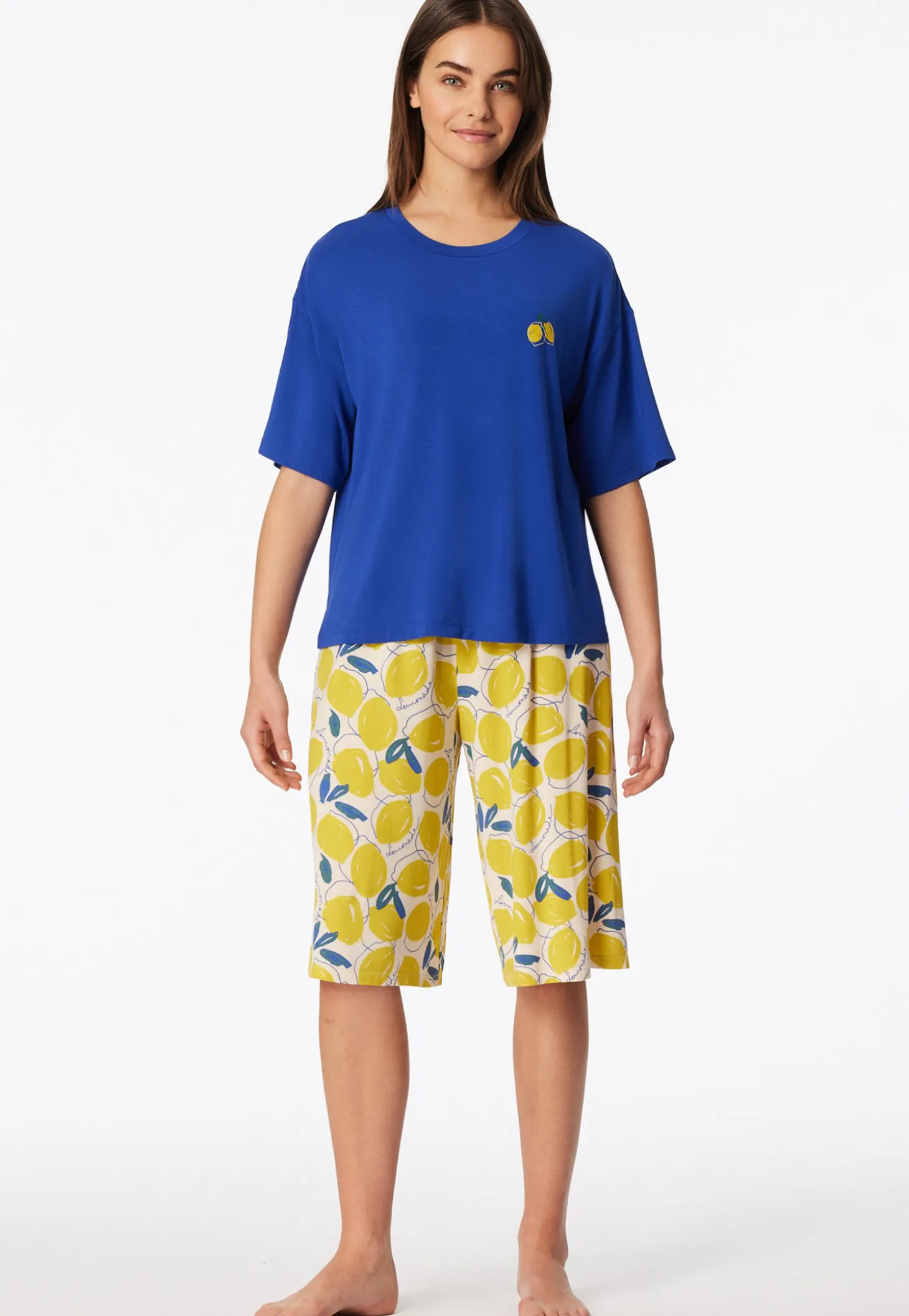 Schlafanzug 3/4lang Zitrone royal - Casual Fashion
