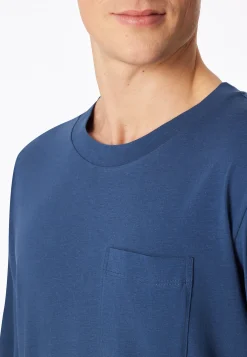 Shirt kurzarm Brusttasche atlantikblau - Mix+Relax
