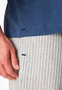 Shirt kurzarm Brusttasche atlantikblau - Mix+Relax