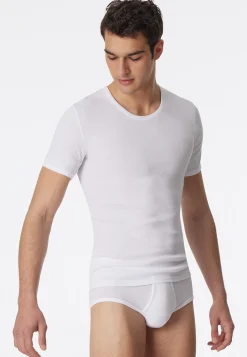 Shirt kurzarm Doppelripp weiß - Essentials