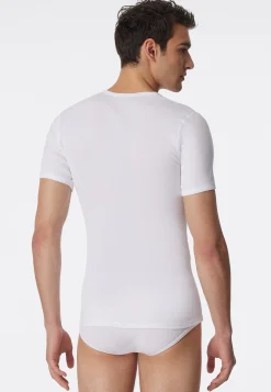 Shirt kurzarm Doppelripp weiß - Essentials