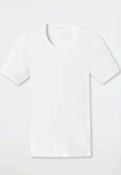 Shirt kurzarm Doppelripp weiß - Essentials