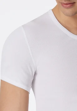 Shirt kurzarm Doppelripp weiß - Essentials