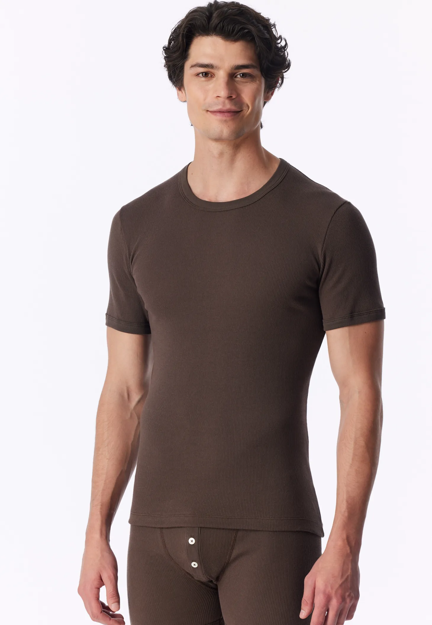 Shirt kurzarm dunkelbraun - Revival Friedrich