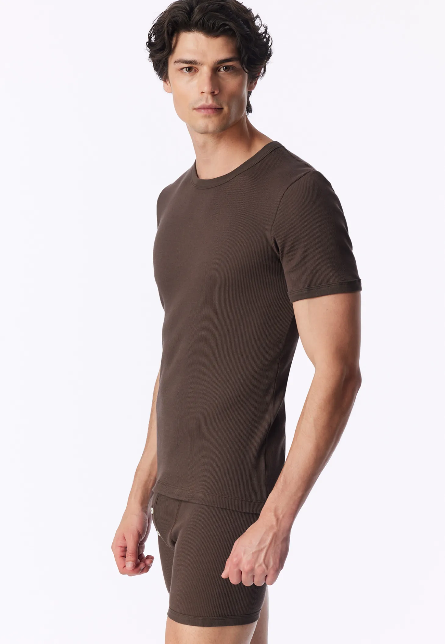 Shirt kurzarm dunkelbraun - Revival Friedrich
