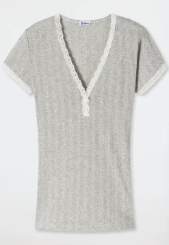 Shirt kurzarm grau meliert - Revival Agathe