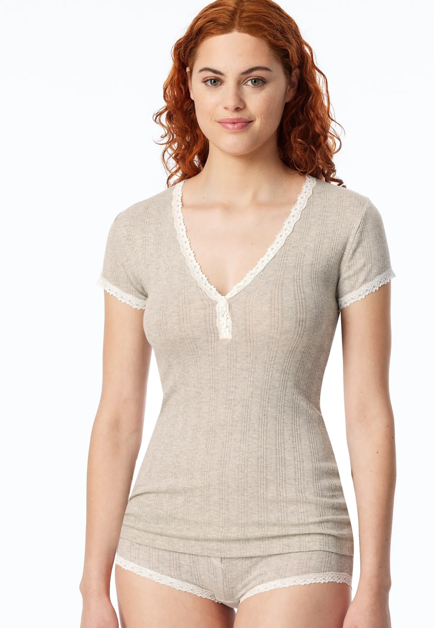 Shirt kurzarm grau meliert - Revival Agathe