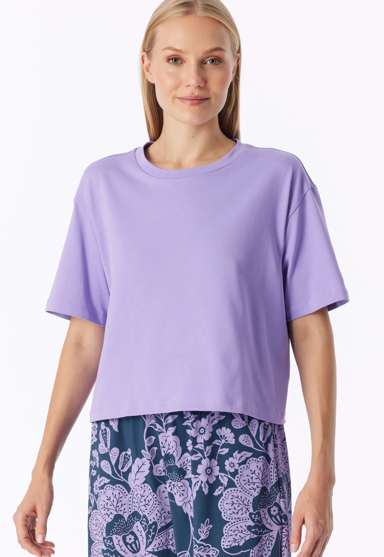 Shirt kurzarm Heavy Single Jersey zartlila - Mix+Relax