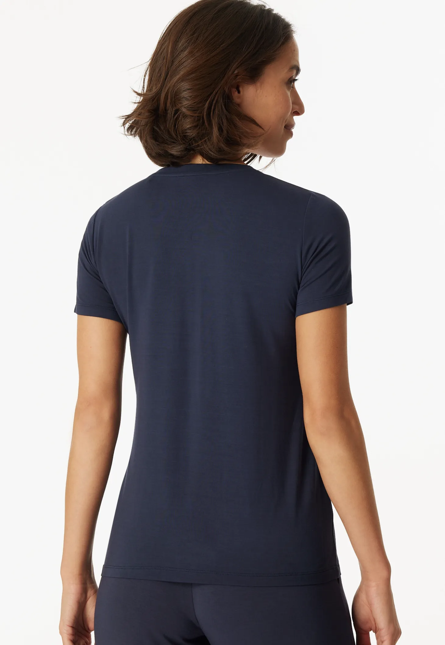 Shirt kurzarm Henley Knopfleiste blau - Mix+Relax