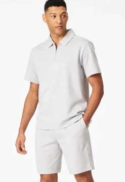 Shirt kurzarm Jacquard Reißverschluss jade - Mix+Relax