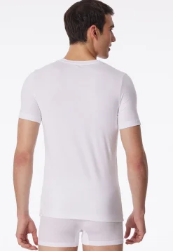 Shirt kurzarm Jersey elastisch rundhals weiß - Long Life Soft