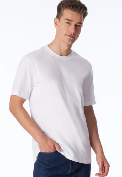 Shirt kurzarm Jersey 2er-Pack rundhals weiß - American T-Shirt