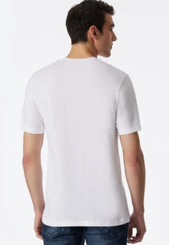 Shirt kurzarm Jersey 2er-Pack V-Ausschnitt weiß - American T-Shirt