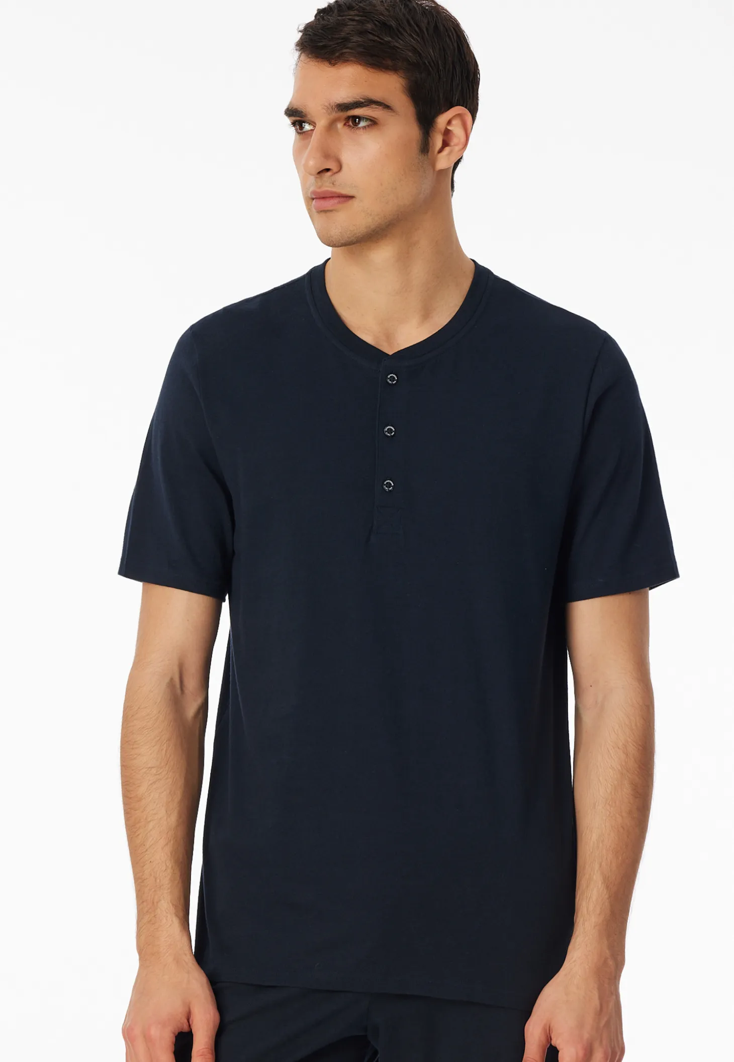 Shirt kurzarm Knopfleiste nachtblau - Mix+Relax