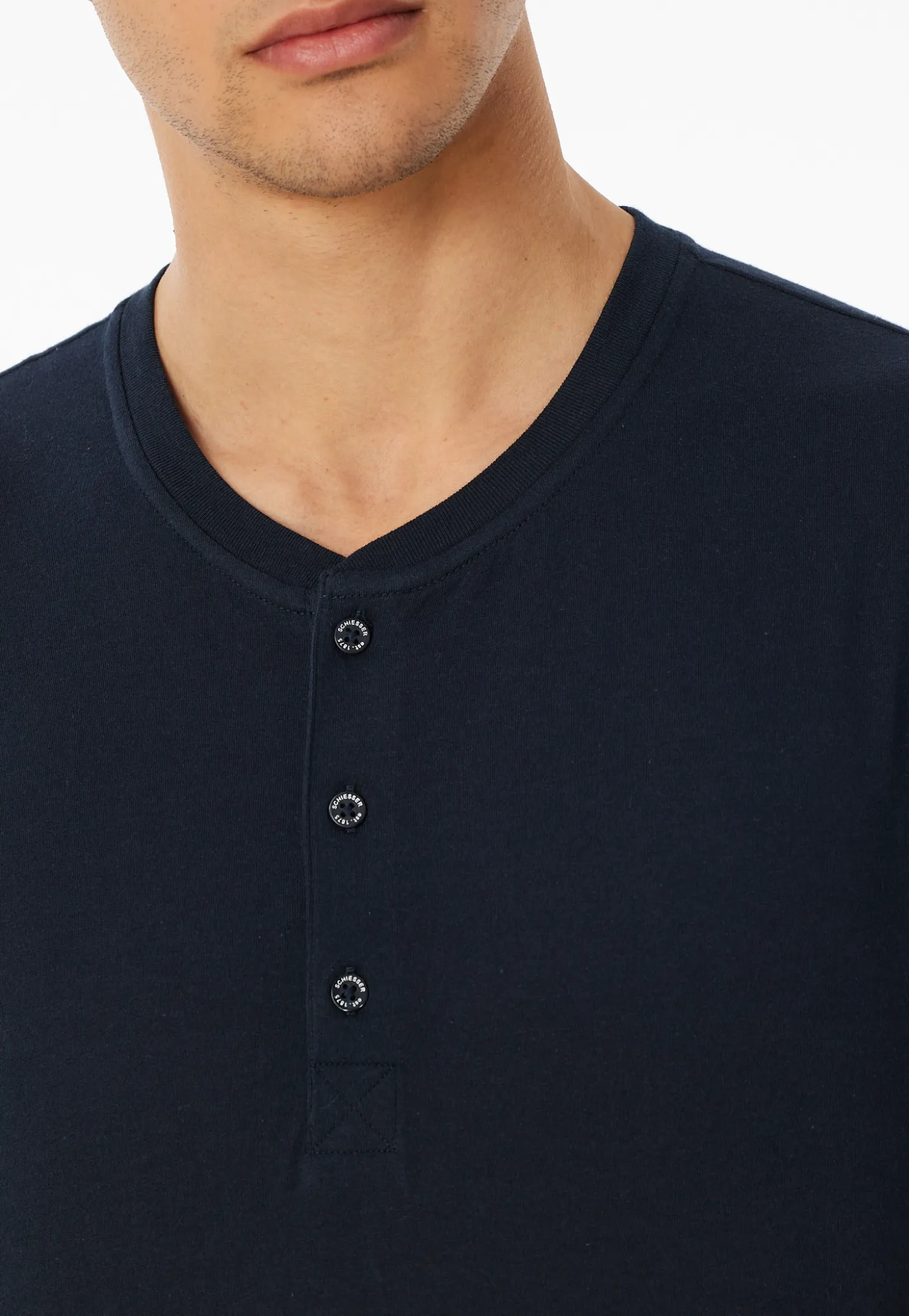 Shirt kurzarm Knopfleiste nachtblau - Mix+Relax