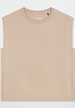 Shirt kurzarm Leinen mocha - Mix+Relax