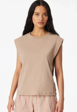 Shirt kurzarm Leinen mocha - Mix+Relax