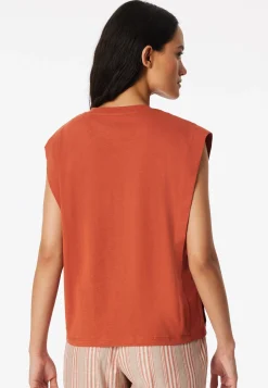 Shirt kurzarm Leinen terracotta - Mix+Relax
