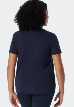 Shirt kurzarm Modal blau - Mix+Relax