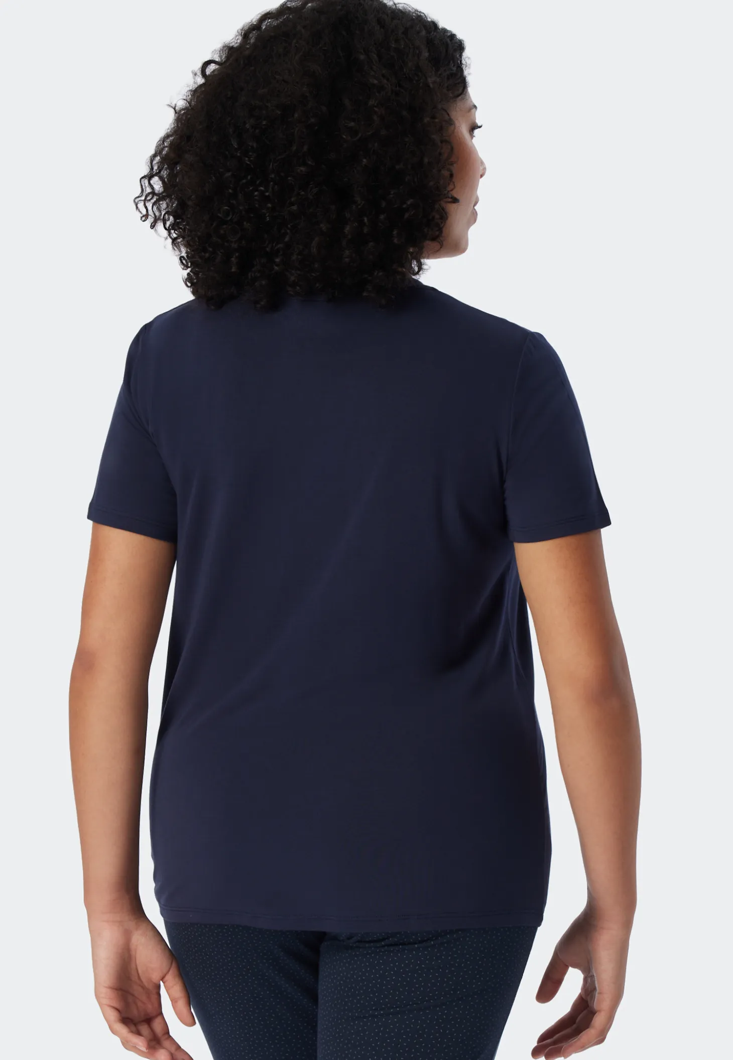 Shirt kurzarm Modal blau - Mix+Relax