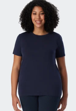 Shirt kurzarm Modal blau - Mix+Relax