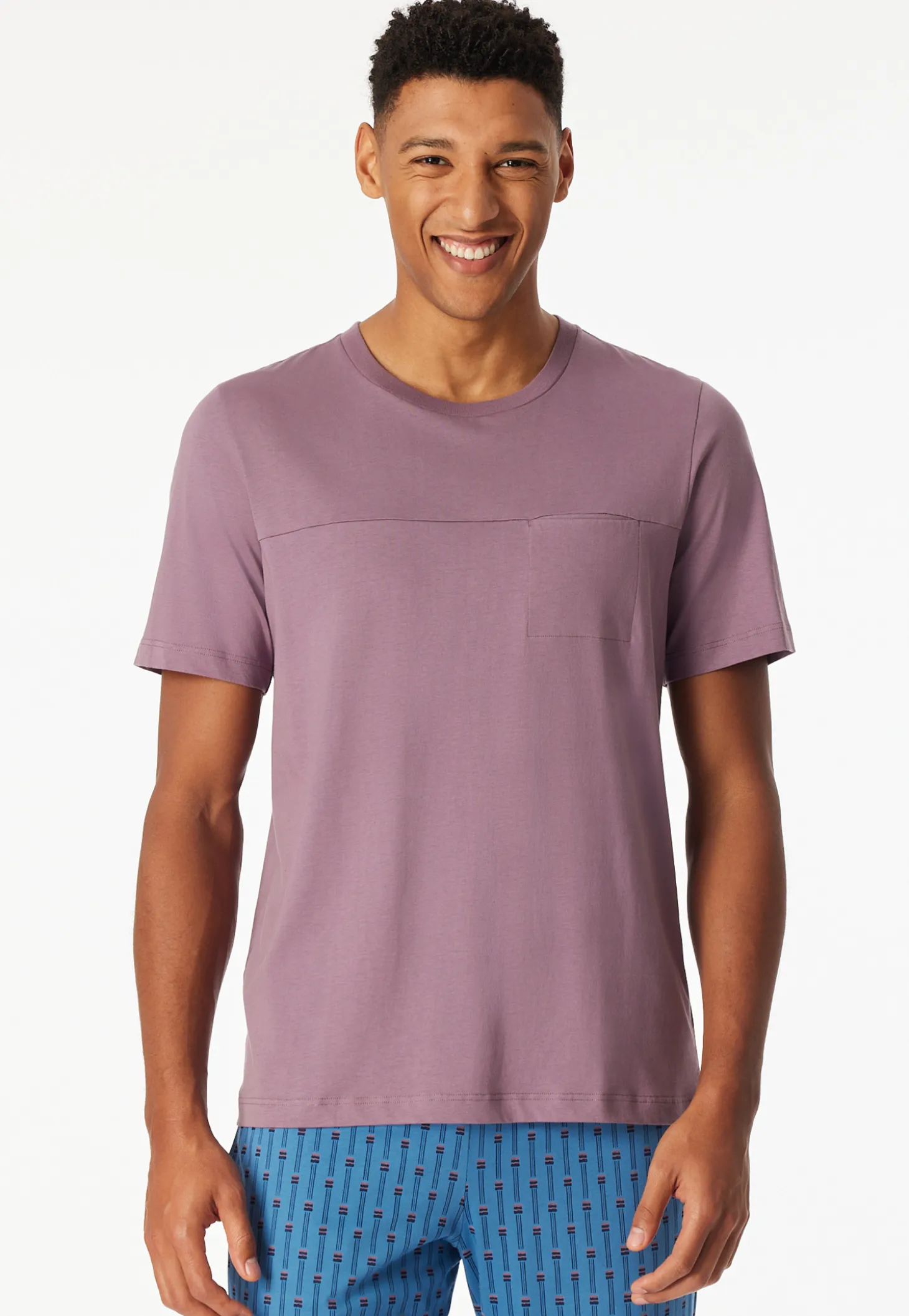 Shirt kurzarm Sweat-Qualität lila - Mix+Relax