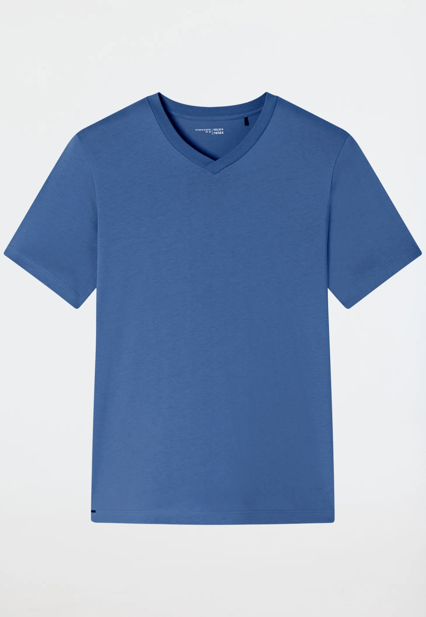 Shirt kurzarm V-Ausschnitt atlantikblau - Mix+Relax