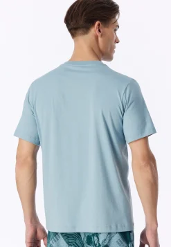 Shirt kurzarm V-Ausschnitt eisblau - Mix+Relax