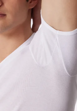 Shirt kurzarm V-Ausschnitt Feinripp weiß - Original Classics