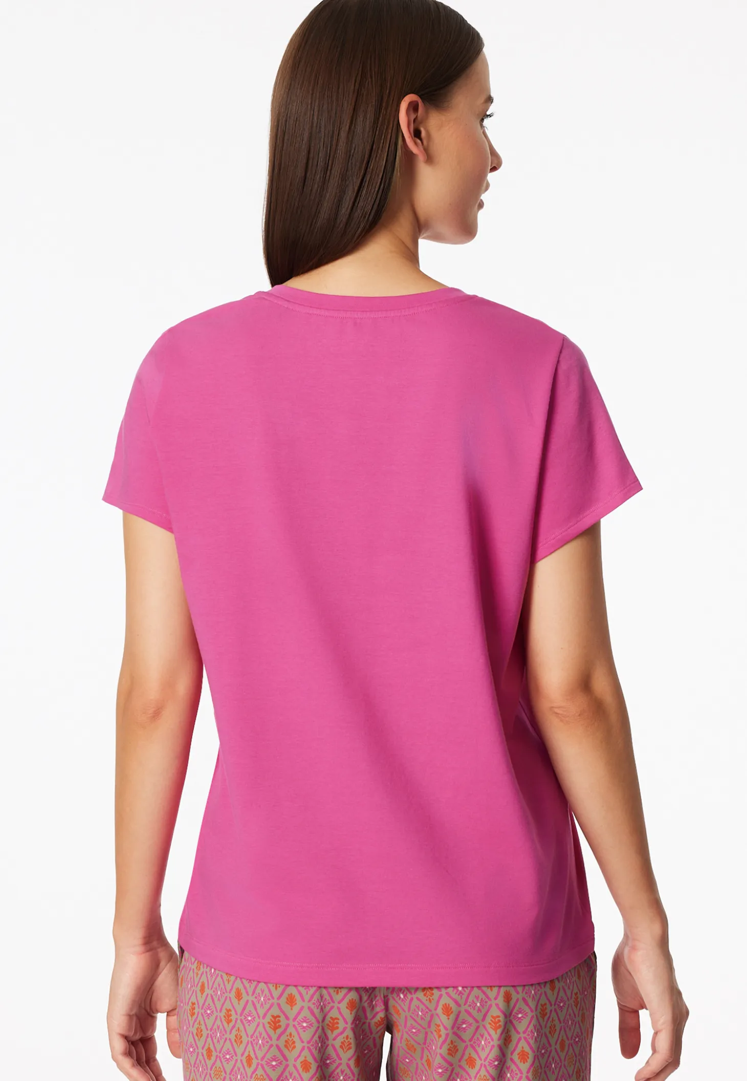 Shirt kurzarm V-Ausschnitt fuchsia - Mix+Relax